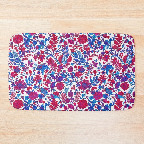 Item preview, Vibrant Floral Botanical Blue And Red Pattern designed and sold by Owcomm.
