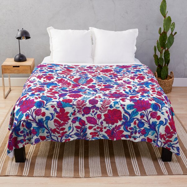 Item preview, Vibrant Floral Botanical Blue And Red Pattern designed and sold by Owcomm.