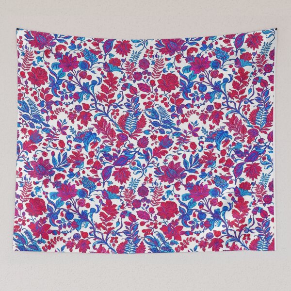Item preview, Vibrant Floral Botanical Blue And Red Pattern designed and sold by Owcomm.