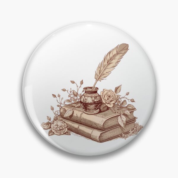 Item preview, Vintage Dark Academia Quill Inkwell And Classic Books Sticker designed and sold by NEL-BOX.