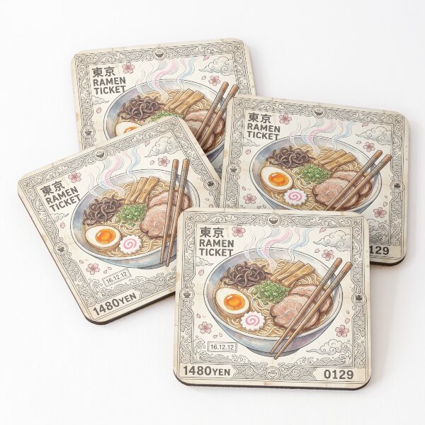Item preview, Retro Japanese Ramen Ticket Die-Cut Sticker designed and sold by 0Zetgest.