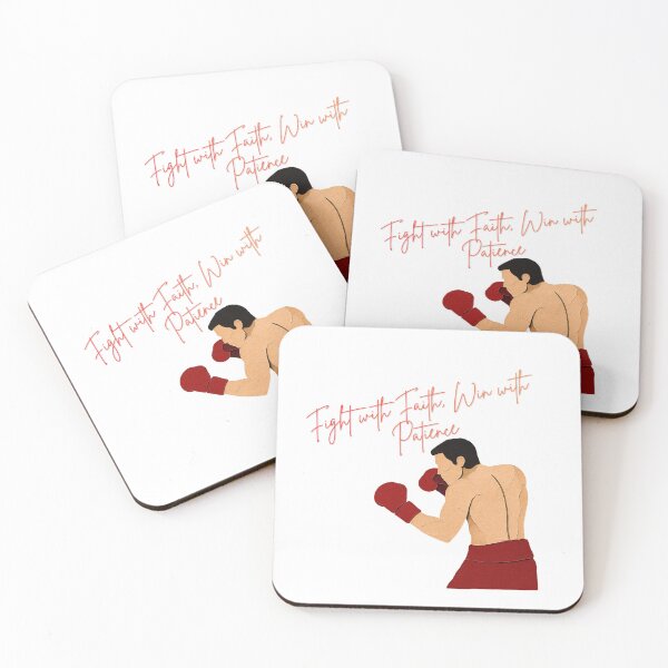Item preview, Fight With Faith Win With Patience Boxing Quote designed and sold by BarakahCrafts.