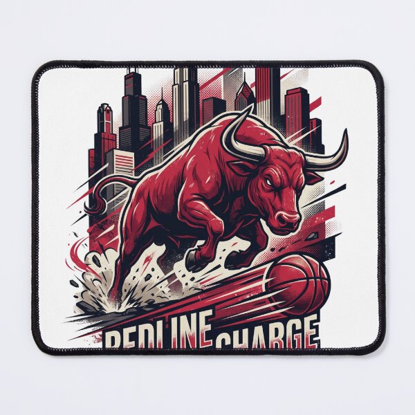 Item preview, Redline Charge Chicago Bull Basketball Mascot Dynamic Art designed and sold by Pandora´s Box.