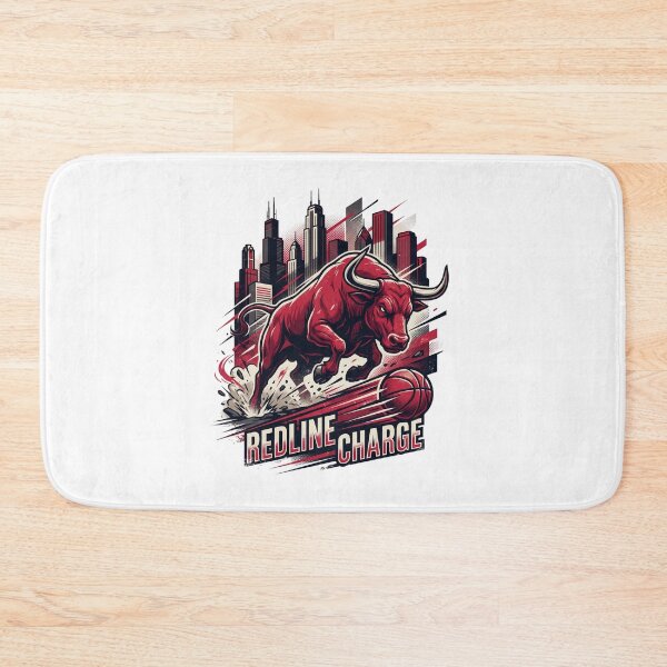 Item preview, Redline Charge Chicago Bull Basketball Mascot Dynamic Art designed and sold by Pandora´s Box.