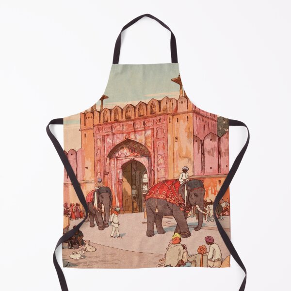 Item preview, Ajmer Gate Jaipur by Yoshida Hiroshi : Vintage Travel Japanese Poster designed and sold by artofuniverse.