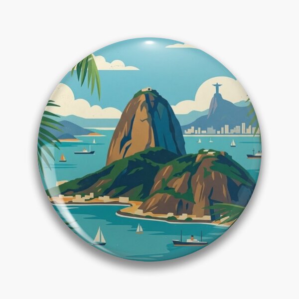 Item preview, Visit Rio Sugarloaf Mountain 1930s Vintage Travel Poster designed and sold by 0Zetgest.