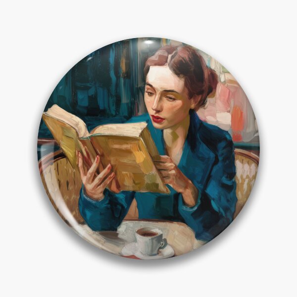 Item preview, Woman Reading at a Parisian Café with Her Dog, Impressionist Painting designed and sold by CARRAANN.