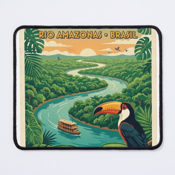 Item preview, Amazonas Brazil Rainforest 1950s Retro Travel Poster designed and sold by 0Zetgest.