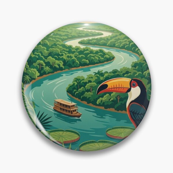 Artikelvorschau, Amazonas-Regenwald, Brasilien, Retro-Reiseposter aus den 1950er Jahren entworfen und verkauft von 0Zetgest.