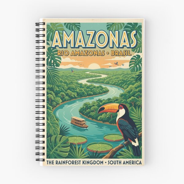 Item preview, Póster de viaje retro de la selva amazónica de Brasil de la década de 1950 designed and sold by 0Zetgest.