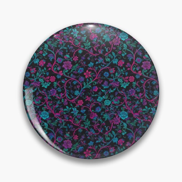 Item preview, Neon Floral Botanical Vines Dark Pattern designed and sold by Owcomm.