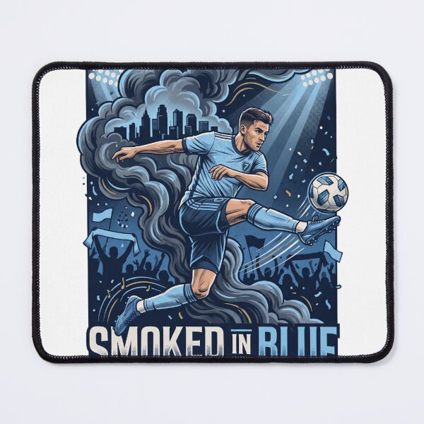Item preview, Smoked In Blue Kansas City Soccer Volley Fan Art designed and sold by Pandora´s Box.