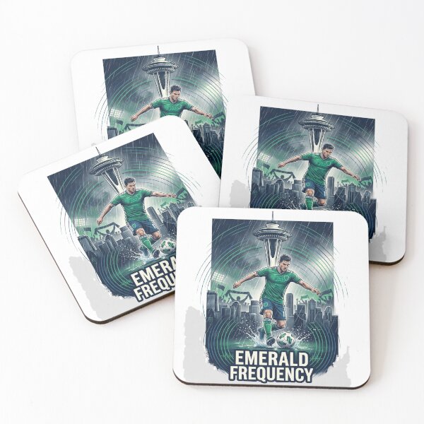 Item preview, Emerald Frequency Seattle Soccer Rain Space Needle Art designed and sold by Pandora´s Box.