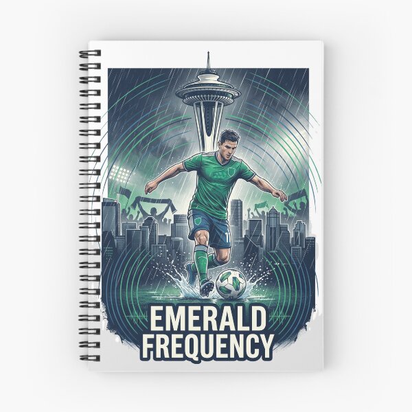 Item preview, Emerald Frequency Seattle Soccer Rain Space Needle Art designed and sold by Pandora´s Box.