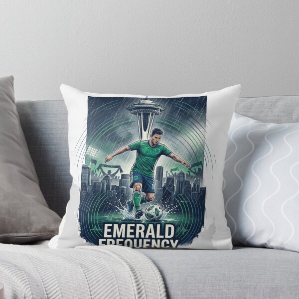 Item preview, Emerald Frequency Seattle Soccer Rain Space Needle Art designed and sold by Pandora´s Box.