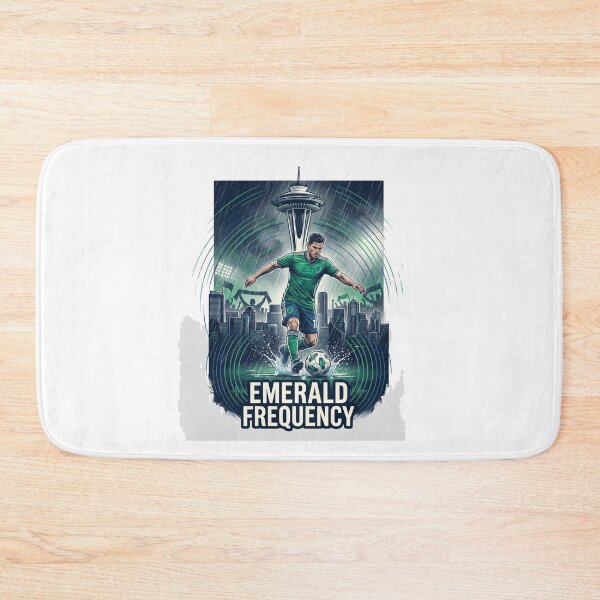 Item preview, Emerald Frequency Seattle Soccer Rain Space Needle Art designed and sold by Pandora´s Box.