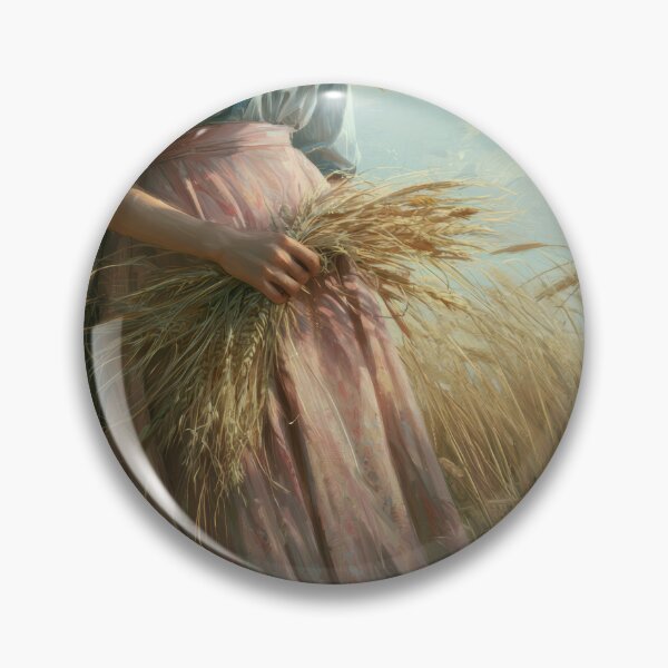 Item preview, Woman Gathering Wheat in a Golden Summer Field designed and sold by Shannon Hilson.