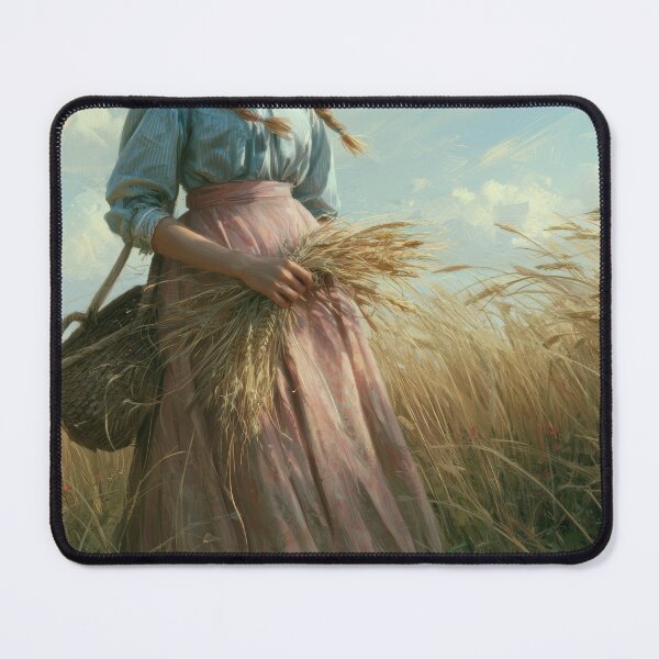 Item preview, Woman Gathering Wheat in a Golden Summer Field designed and sold by Shannon Hilson.