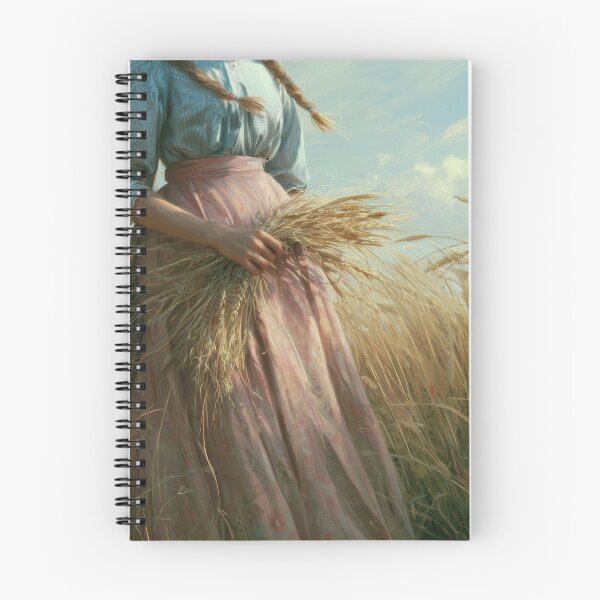 Item preview, Woman Gathering Wheat in a Golden Summer Field designed and sold by Shannon Hilson.