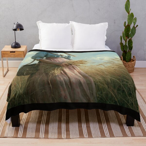 Item preview, Woman Gathering Wheat in a Golden Summer Field designed and sold by Shannon Hilson.