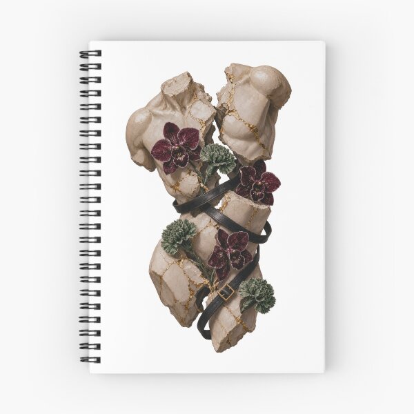 Item preview, Kintsugi Male Torso Statue Print - Broken Marble Orchid Leather Strap Art Design designed and sold by ZhivanCrimson.
