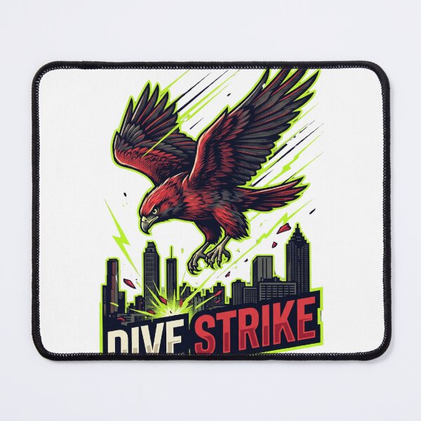 Item preview, Dive Strike Atlanta Red Hawk Diving Mascot Emblem designed and sold by Pandora´s Box.