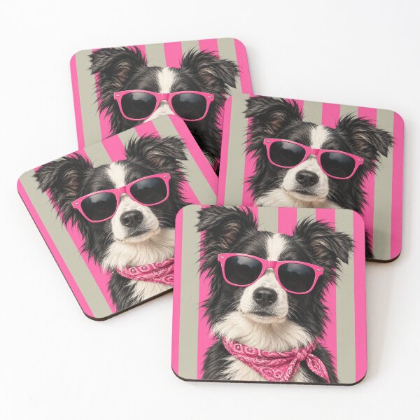Item preview, Cool Border Collie in Pink Sunglasses and Bandana designed and sold by AnyGil.