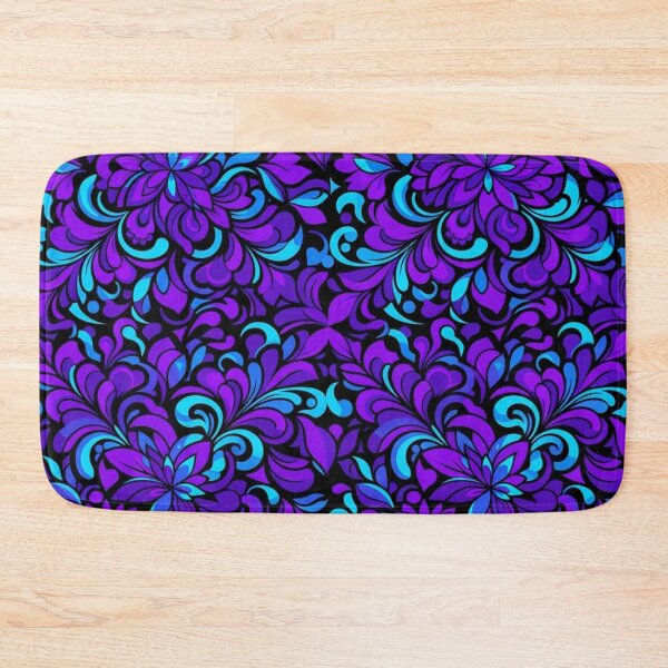 Item preview, Vibrant Purple and Cyan Floral Pattern designed and sold by Owcomm.