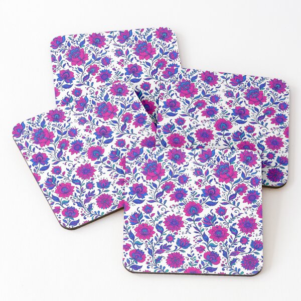 Item preview, Vibrant Magenta And Blue Floral Pattern designed and sold by Owcomm.