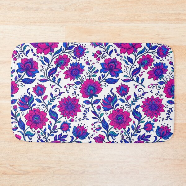 Item preview, Vibrant Magenta And Blue Floral Pattern designed and sold by Owcomm.
