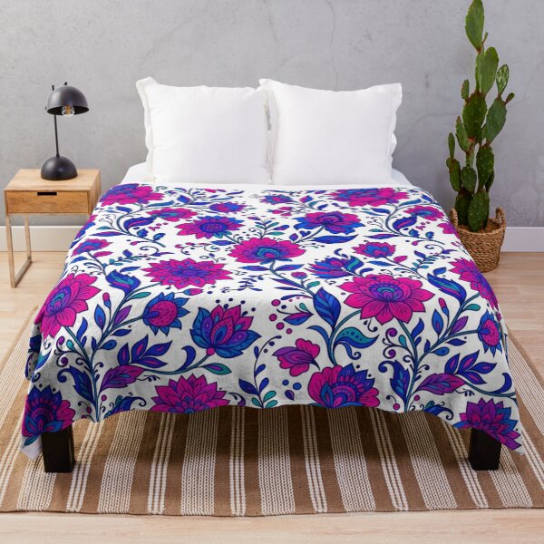 Item preview, Vibrant Magenta And Blue Floral Pattern designed and sold by Owcomm.