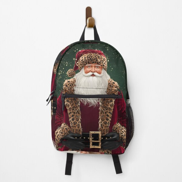 Item preview, Glam Leopard Print Trim Santa Claus Portrait Fashion Art designed and sold by VibranPalette.