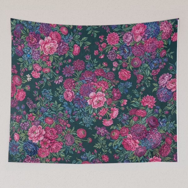 Item preview, Vintage Botanical Floral Dark Green Tapestry Pattern designed and sold by Owcomm.