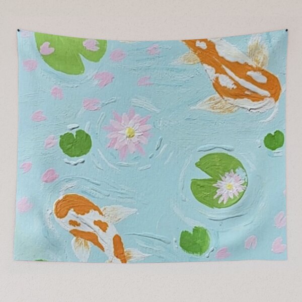 Item preview, Koi Pond under Cherry Blossoms designed and sold by Sydney-Sunxhine.