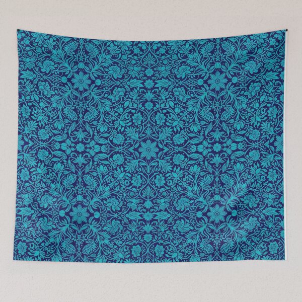 Item preview, Blue Floral Damask Vintage Pattern Tapestry designed and sold by Owcomm.