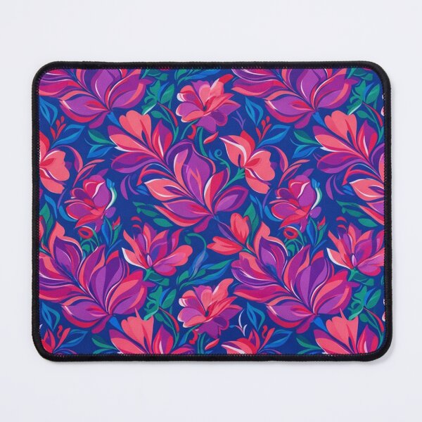 Item preview, Vibrant Floral Pattern in Deep Blue and Pink designed and sold by Owcomm.