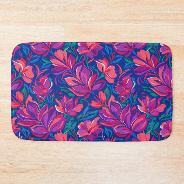 Item preview, Vibrant Floral Pattern in Deep Blue and Pink designed and sold by Owcomm.