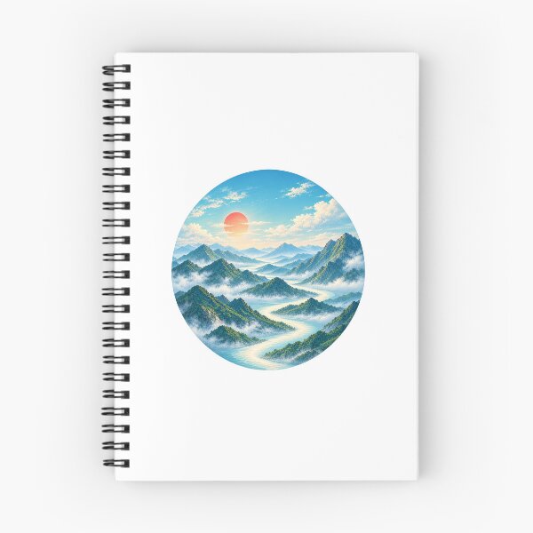 Item preview, Dreamy Misty Mountain River Landscape designed and sold by DoobleU.