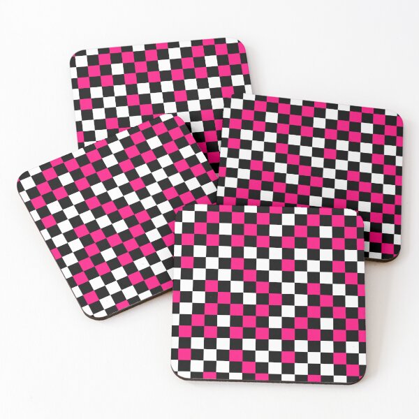 Item preview, Pink Black And White Checkered Pattern Design   designed and sold by PatternTitan.