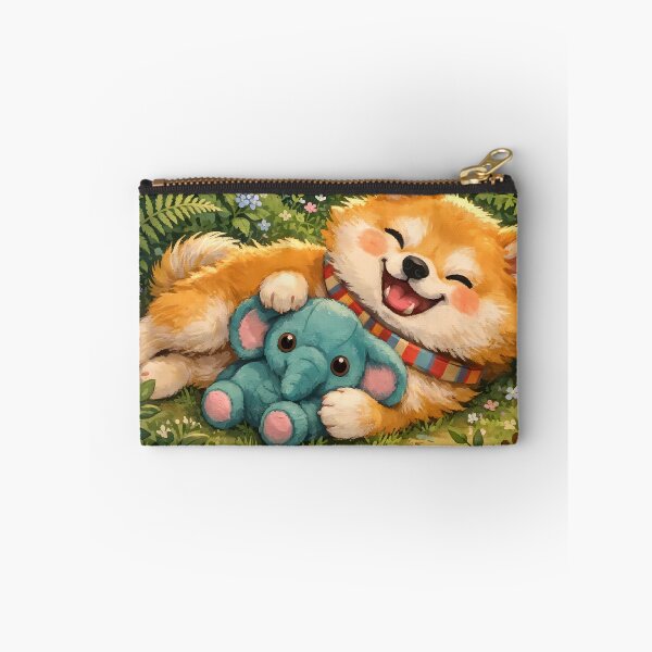 Item preview, Joyful Shiba Puppy Hugging Elephant Plush designed and sold by Pure Craft.