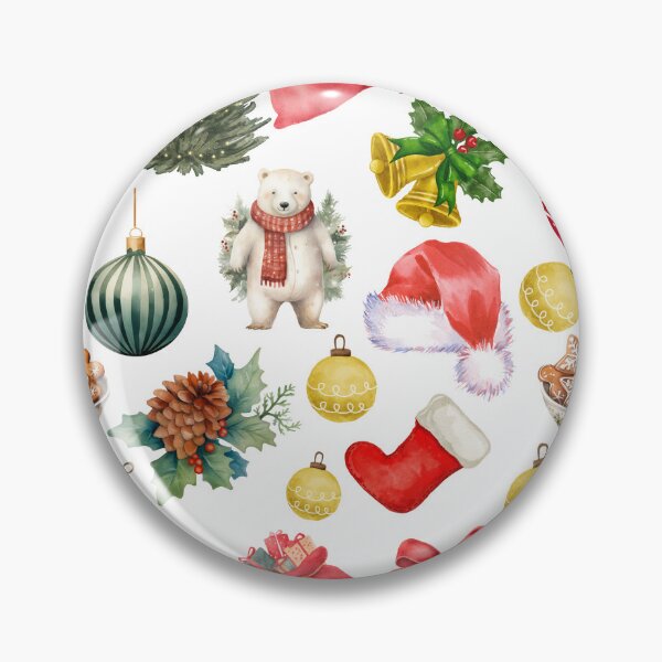 Item preview, Christmas watercolour pattern designed and sold by BigfeetLittlepaws.