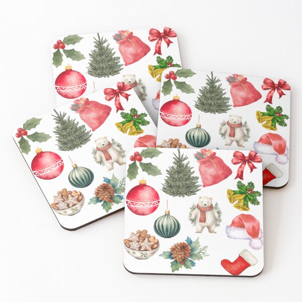 Item preview, Christmas watercolour pattern designed and sold by BigfeetLittlepaws.