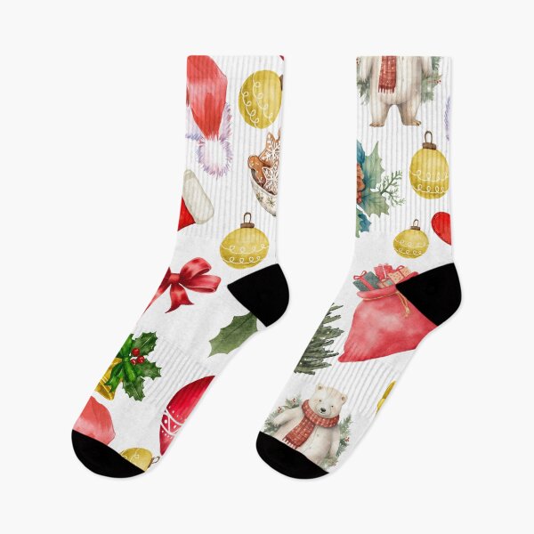 Artikelvorschau, Weihnachtliches Aquarellmuster entworfen und verkauft von BigfeetLittlepaws.