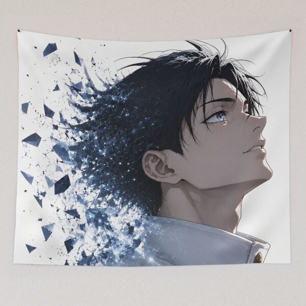 Item preview, Blue Crystal Anime Boy Shattered Dream Aesthetic Portrait designed and sold by Dyan4.