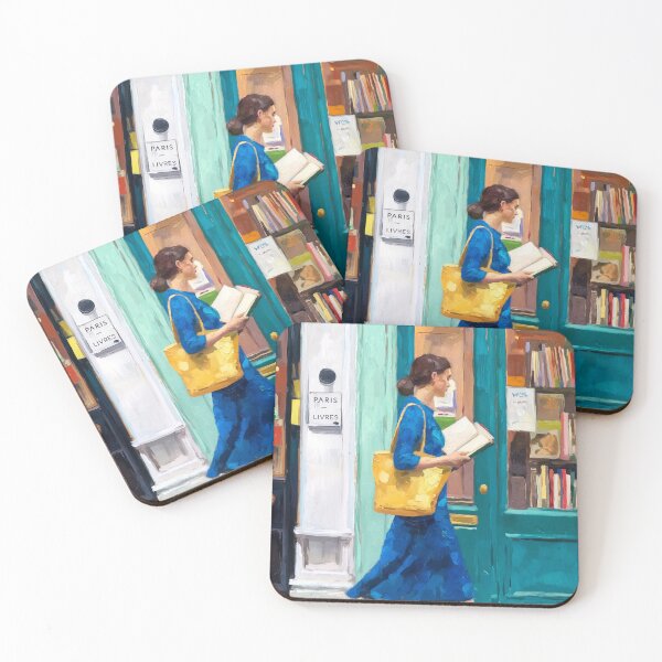Item preview, Woman Walking and Reading with Her Dog, Parisian Impressionist Painting designed and sold by CARRAANN.