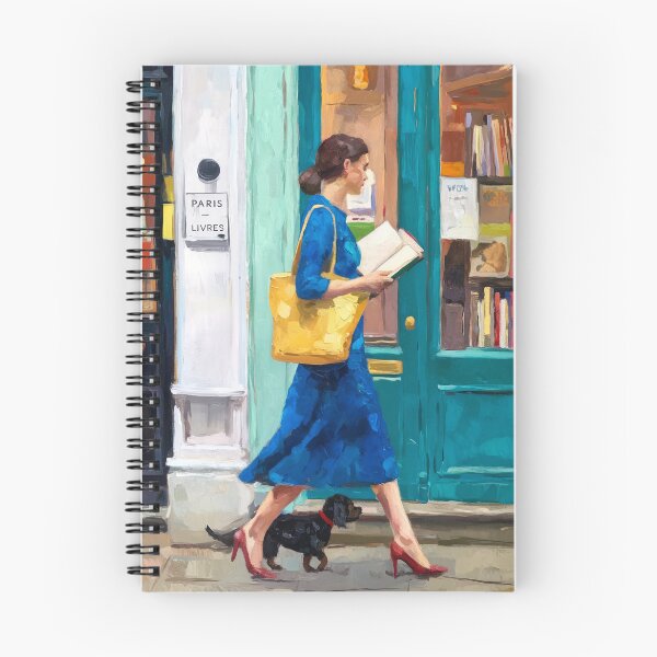 Item preview, Woman Walking and Reading with Her Dog, Parisian Impressionist Painting designed and sold by CARRAANN.