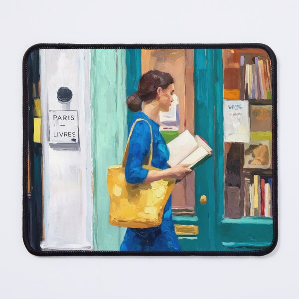 Item preview, Woman Walking and Reading with Her Dog, Parisian Impressionist Painting designed and sold by CARRAANN.