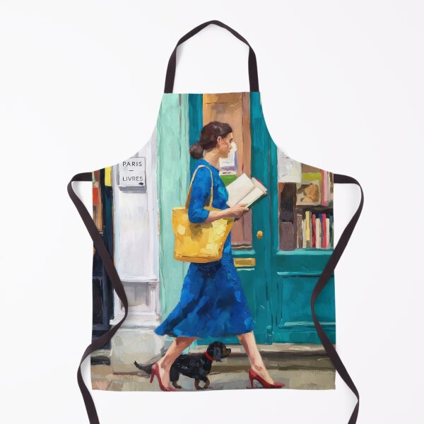 Item preview, Woman Walking and Reading with Her Dog, Parisian Impressionist Painting designed and sold by CARRAANN.