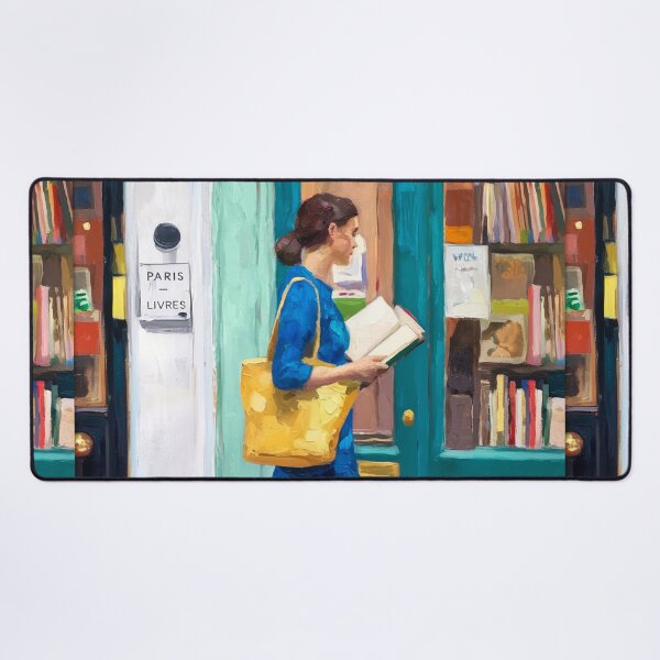 Item preview, Woman Walking and Reading with Her Dog, Parisian Impressionist Painting designed and sold by CARRAANN.