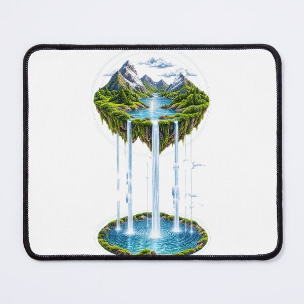 Item preview, Floating Island Waterfall Fantasy Landscape Art  designed and sold by LC&LCPlatform.